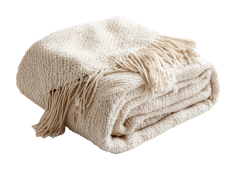 Cozy Knitted Blanket on Transparent Background