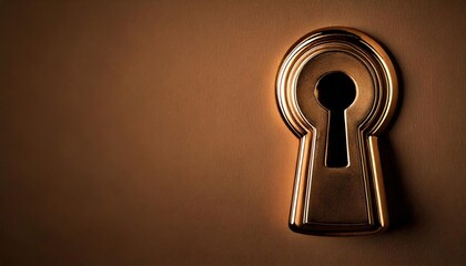 Elegant brass keyhole set against a warm background highlighting security and mystery