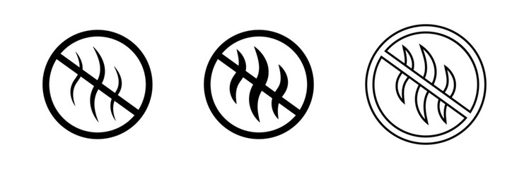 Anti-bad smell icon. Odor control label set.