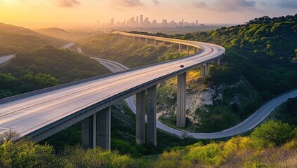 Obraz premium Majestic Highway at Sunrise