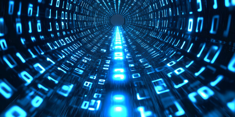 Fototapeta premium Flowing Data Patterns Representing IoT and Connectivity