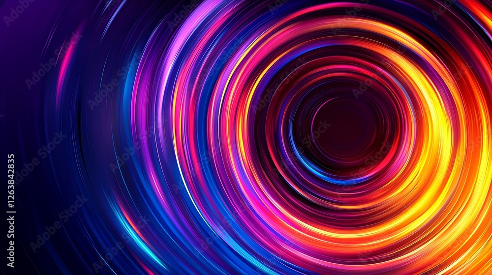 Poster colorful light swirls create a mesmerizing pattern in a dark background during an evening display