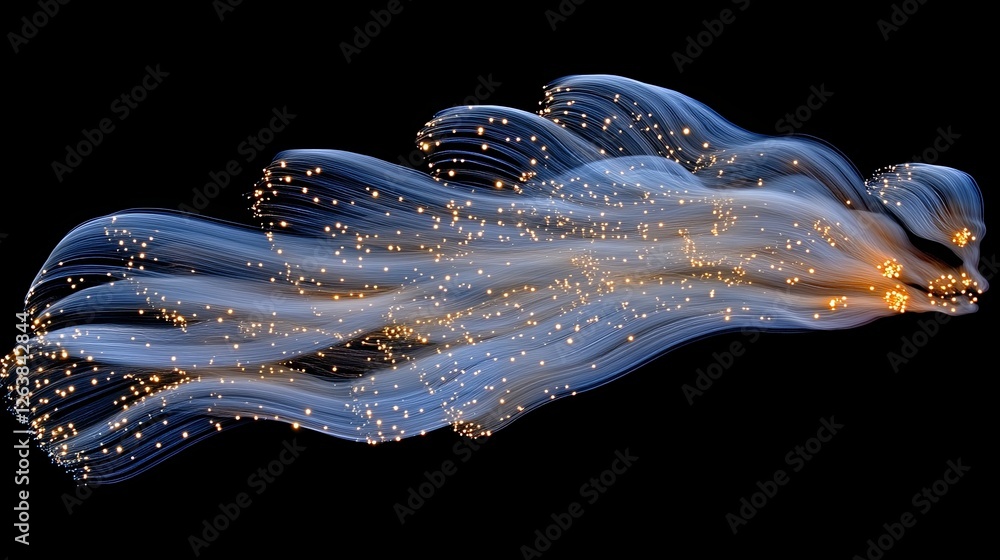 Poster beautiful light trails swirl gracefully in the night sky creating a mesmerizing display of colors an