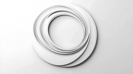 Abstract White Paper Sculpture: Minimalist Design on Neutral Background AI Generated