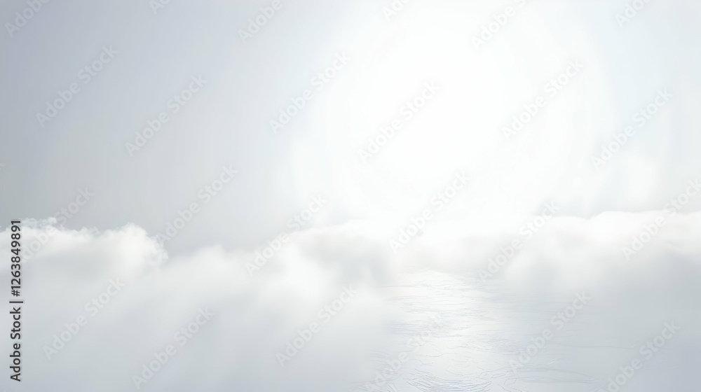 Aufkleber serene sky with soft clouds illuminated by bright sunlight, creating a tranquil atmosphere