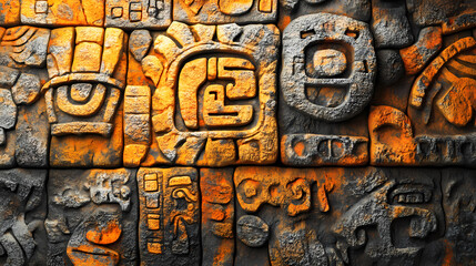 ancient hieroglyphs carved temple walls