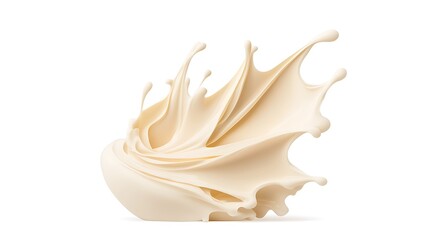Creamy Milk Splash: A Dynamic 3D Render AI Generated