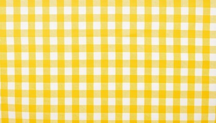 Yellow and white checkered tablecloth pattern. Tablecloth seamless pattern. Yellow color. 
