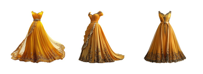 Elegant Yellow Dress with Lace Detailing