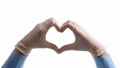 Fototapeta premium Doctor's hands making heart shape isolated on white background. Health care