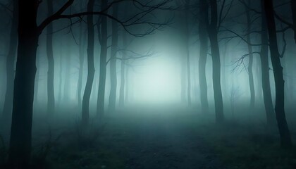 Fototapeta premium Wandering through the misty woodlands foggy forest path nature scene enigmatic environment mysterious journey