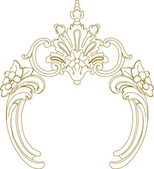 vector illustration sketch design ornament decoration carving detail for classic ethnic vintage traditional interior 