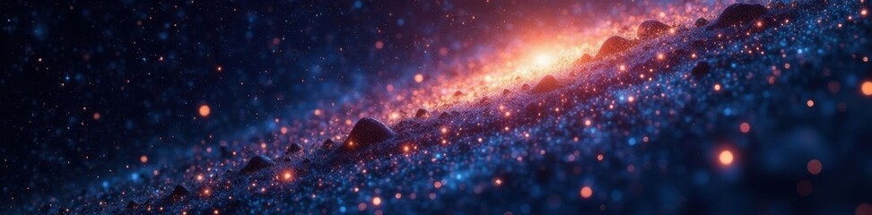 Glittering starlight on inky blackness of the cosmic expanse, stardust, constellations