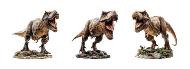 Realistic T-Rex Dinosaur Model on Transparent Background