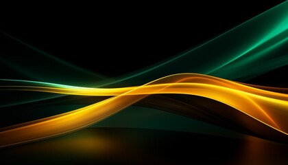Obraz premium abstract background with waves green yellow