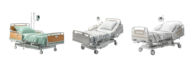 Hospital Bed Set with Transparent Background Image