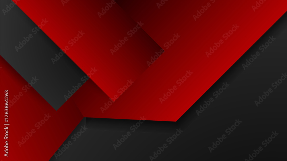 Poster abstract red luxury background with golden lines and rectangle shape