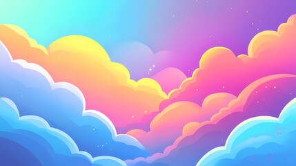 Iridescent clouds. Opalescent Skies. Illustration