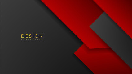 Abstract red luxury background with golden lines and rectangle shape