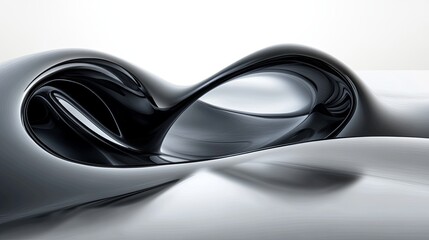 Fototapeta premium Sleek abstract design showcasing fluid curves and glossy surfaces in modern art