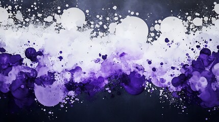 Obraz premium Purple and White Ink Splatter Digital Painting: Abstract Art Background AI Generated