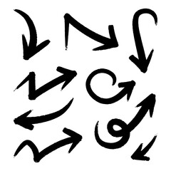 Collection of uniquely styled arrows on a plain white background