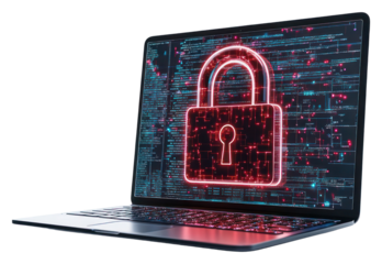PNG Digital padlock in front of a laptop computer as concept for cyber security and data protection technology digital cybersecurity.