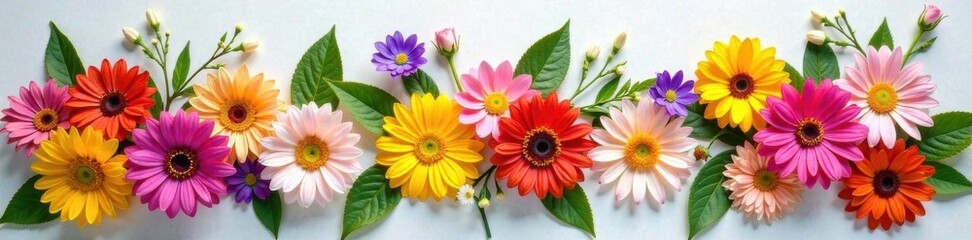 Colorful mixed flowers arrangement on white tablecloth, colorful flowers, white tablecloth, vase