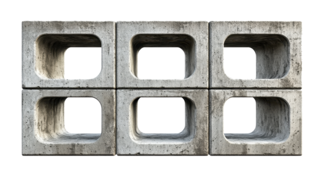 Concrete Block Wall with Openings for Building and Construction Use