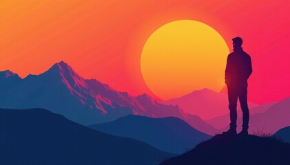 Minimalist Geometric Silhouette , geometric lines, modern graphics, silhouette shape