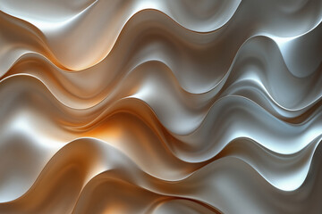 Obraz premium abstract waves in gradient create a vibrant and dynamic background, perfect for screens and wallpapers, purple and orange curls, emerald glass waves