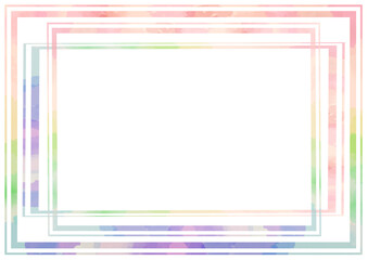 水彩の四角いフレームのイラスト