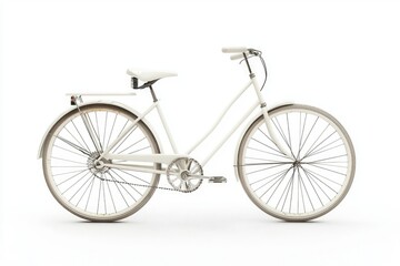 Fototapeta premium Elegant white bicycle with minimalist design showcasing a perfect fusion of style and functionality on a clean white background