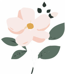 Wild Rose Minimal Vector Illustration