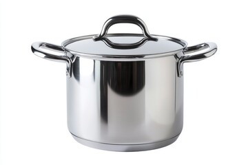 Shiny Stainless Steel Cooking Pot with Lid Ideal for Kitchen Use and Culinary Applications, Perfect for Soups, Stews, and Boiling Pasta