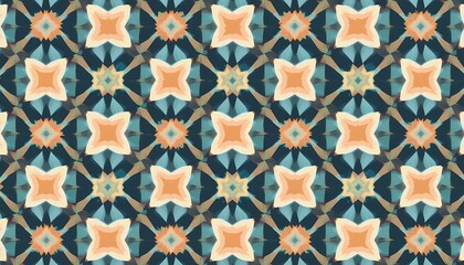 Kaleidoscopic Symphony, An Abstract Geometric Pattern of Interlocking Shapes
