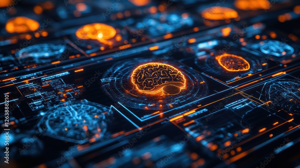 Poster digital brain scan analysis network interface