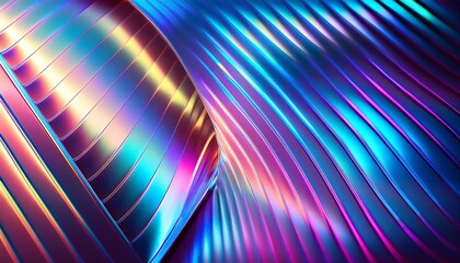 Fototapeta premium ホログラム風メタリックネオンの背景テクスチャ
