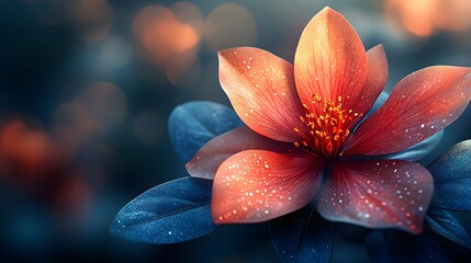 Fototapeta premium Enchanting blossom, intricate petals of serenity and luminous sparkles