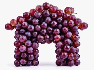Fototapeta premium House Shaped Red Grapes