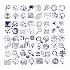 Modern Thin Line SEO Optimization Icons – Minimalist Vector Set