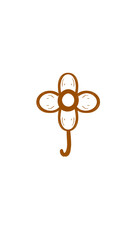 Floral Hanger in Brown Terracota