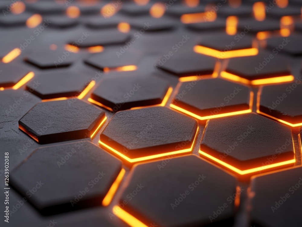 Poster abstract background with glowing lights hexagon - ai