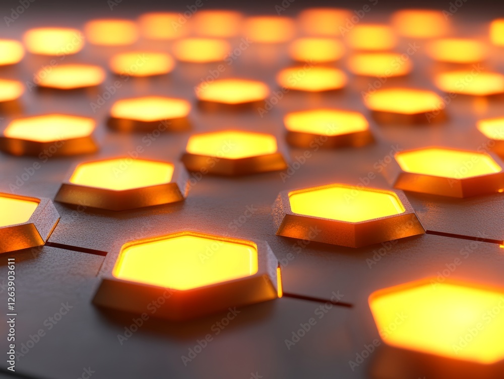 Poster abstract background with glowing lights hexagon - ai