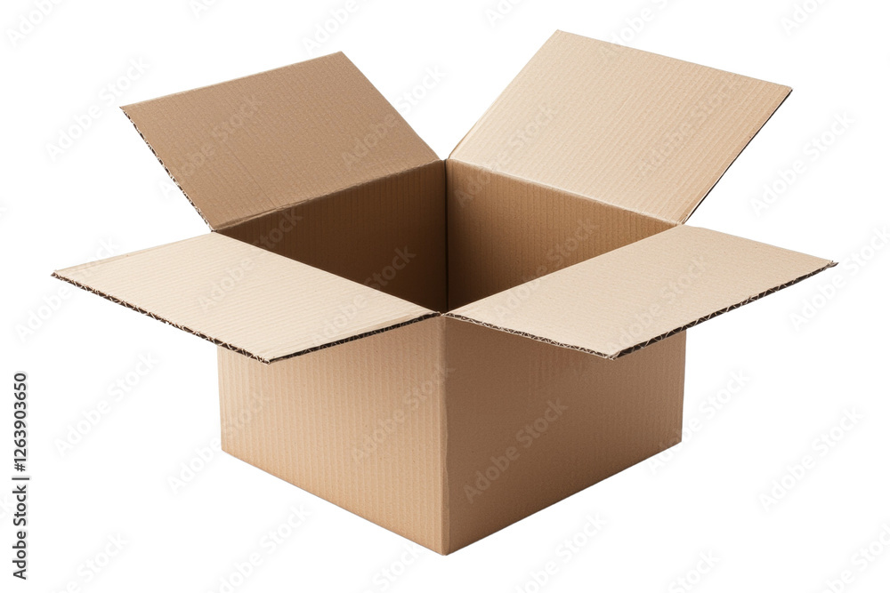 Aufkleber cardboard box is open and empty