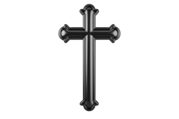 Black cross is shown on a white background