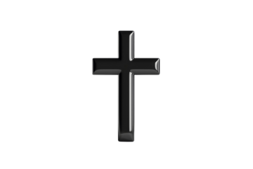 Black cross is shown on a white background