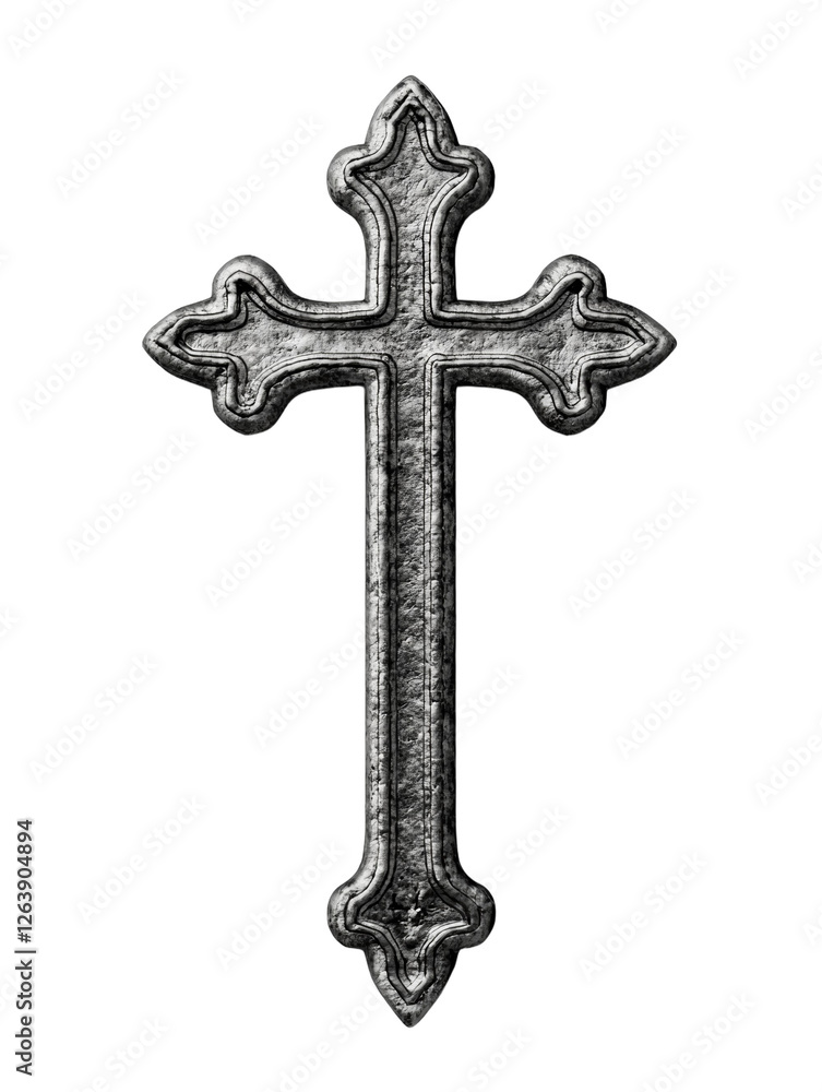 Poster cross made of metal with a pointed top and a pointed bottom