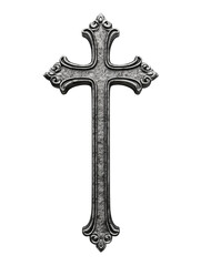 Silver cross with a gold trim