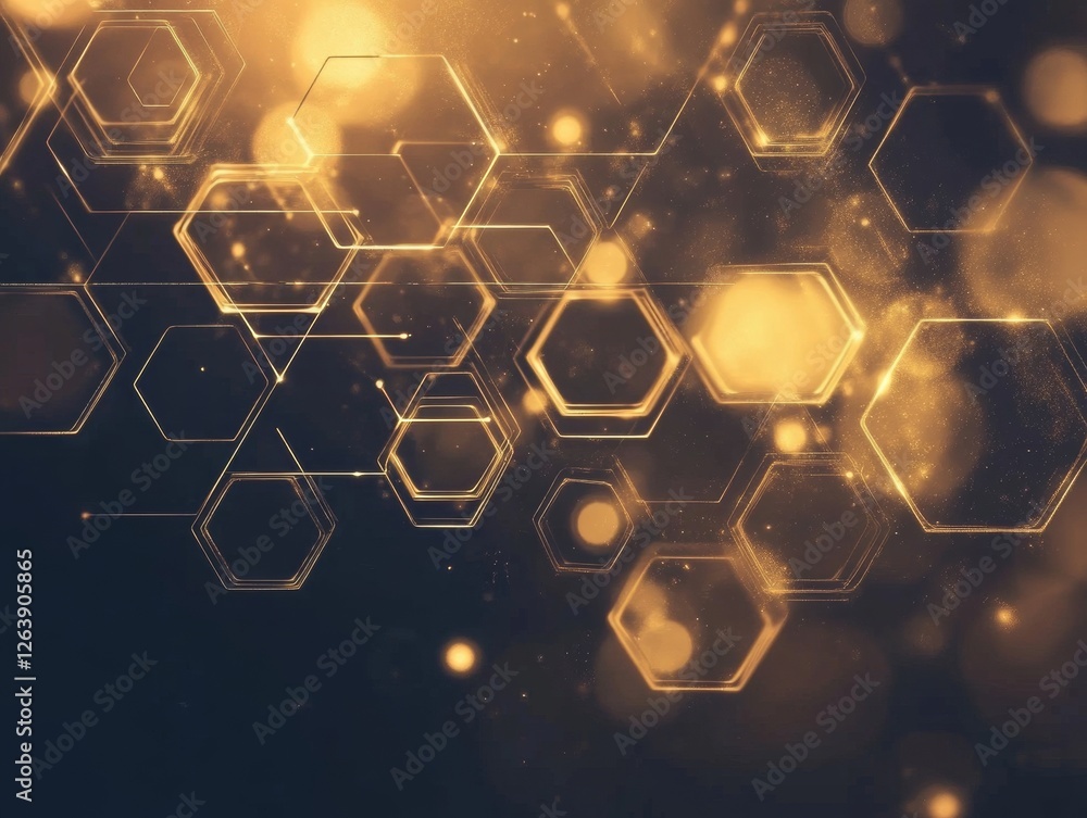 Poster abstract background with glowing lights hexagon - ai